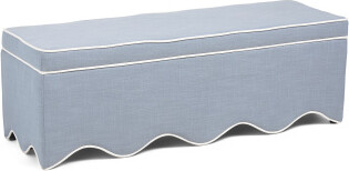 TJMAXX 54.5X18 Scalloped Storage Bench, Polyester