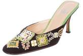 Thumbnail for your product : Fendi Beaded Embroidered Square-Toe Mules