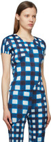 Thumbnail for your product : Pleats Please Issey Miyake Navy Check Trek T-Shirt