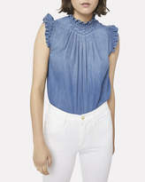 Thumbnail for your product : Frame Joanie Ruffled Denim Top