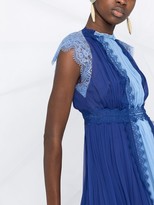 Thumbnail for your product : Alberta Ferretti Two-Tone Pleated Silk Dress