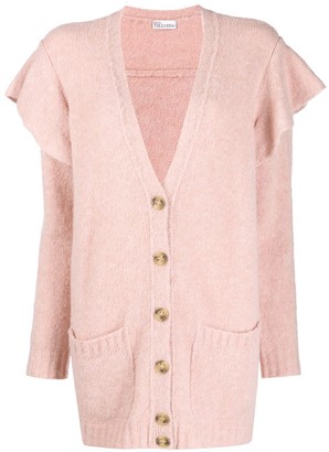 RED Valentino Ruffled Buttoned Cardigan