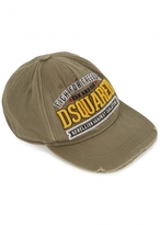 Thumbnail for your product : DSquared 1090 Dsquared Olive embroidered cotton cap