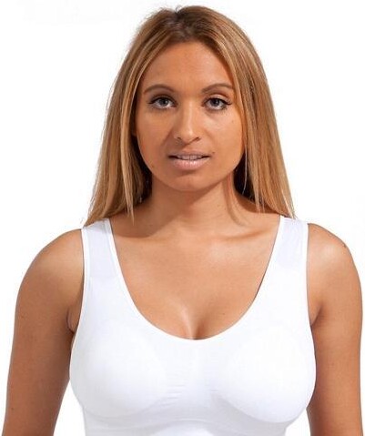 Ahh By Rhonda Shear Ahh Bra - Women's Seamless Leisure Bra (White, 3X) Bust: 51.5-53.5