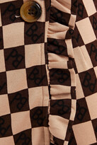 Thumbnail for your product : Baum und Pferdgarten Jelena Ruffle-trimmed Checked Jersey Mini Wrap Skirt