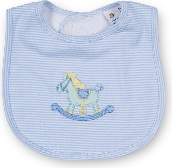 Florence Eiseman Stripe Knit Bib With Rocking Horse