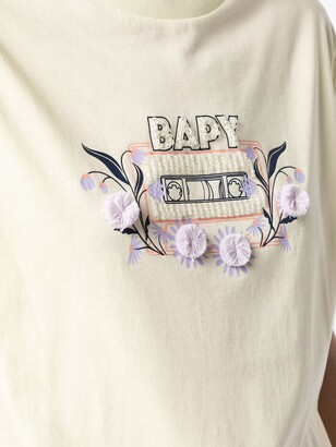 BAPY BY *A BATHING APE® bead-embellished logo appliqué T-shirt