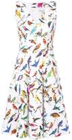 Thumbnail for your product : Carolina Herrera bird print flared dress