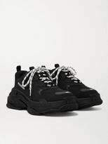 Thumbnail for your product : Balenciaga Triple S Mesh, Faux Nubuck And Faux Leather Sneakers
