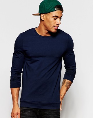 ASOS Muscle Long Sleeve T-shirt In Navy