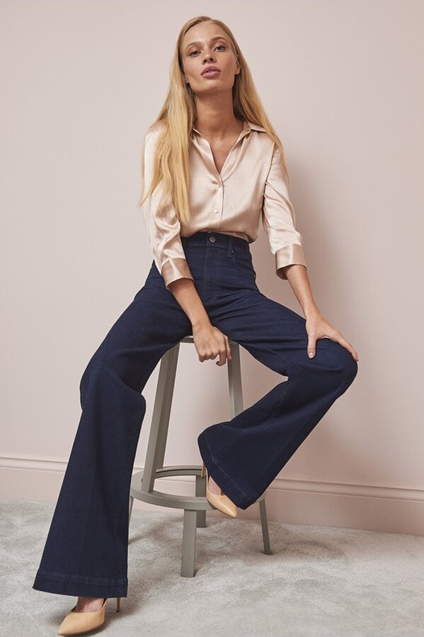 Paige Denim Paige Leenah Wide Leg Jean in Telluride ShopStyle