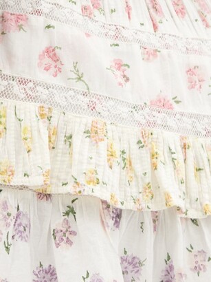 LoveShackFancy Jeromie Floral-print Cotton Mini Dress - White Multi