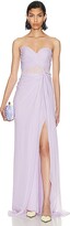 Strapless Draped Gown in Lavender 