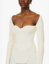 Thumbnail for your product : KHAITE Maddy sweetheart-neckline knitted top