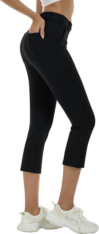 MoFiz Women's Golf Capri Pants Stretch Slim Business Casual Pants Straight  Leg Yoga Dress Pants with Pockets Office Slacks - ShopStyle Cropped Trousers