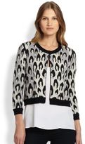 Thumbnail for your product : Diane von Furstenberg Animal-Knit Wool Cardigan