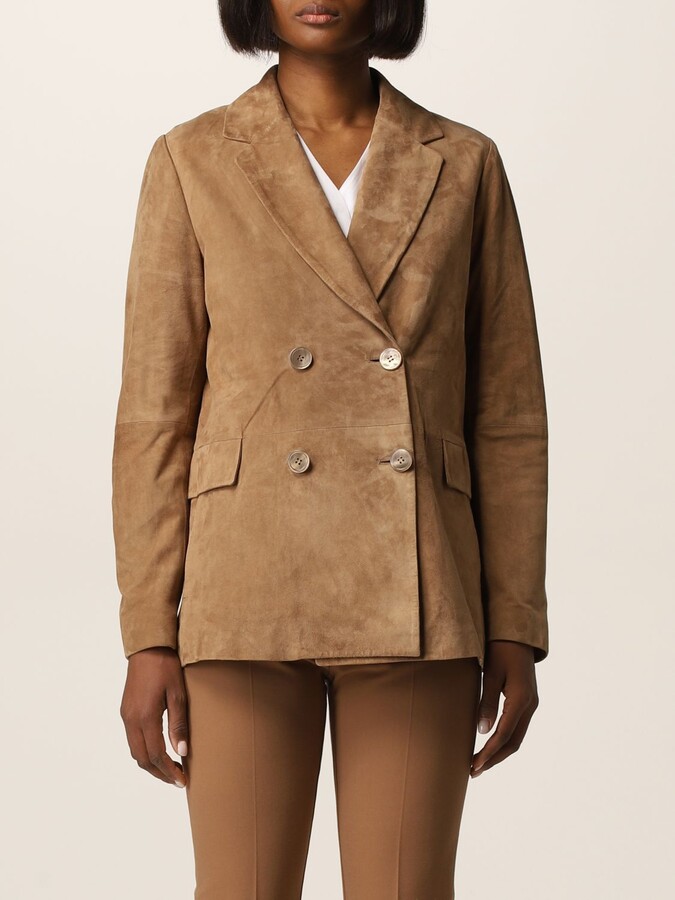 camel suede blazer