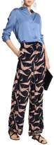 Thumbnail for your product : Valentino Printed Silk-Chiffon Wide-Leg Pants
