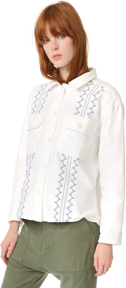 The Great The Embroidered Army Shirt Jacket