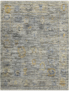 AMER Rugs Oriental Hand-Knotted Wool Area Rug in Gray/Beige