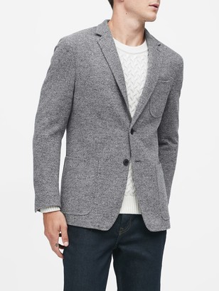 slim double knit blazer