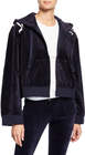 juicy couture wild style logo patch hooded velour jacket