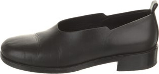 The Row Monceau Loafers Black Leather Round-Toes Designer