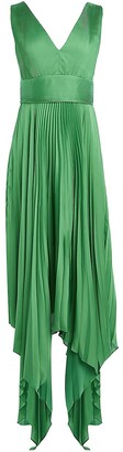 Pleated Satin Evening Gown