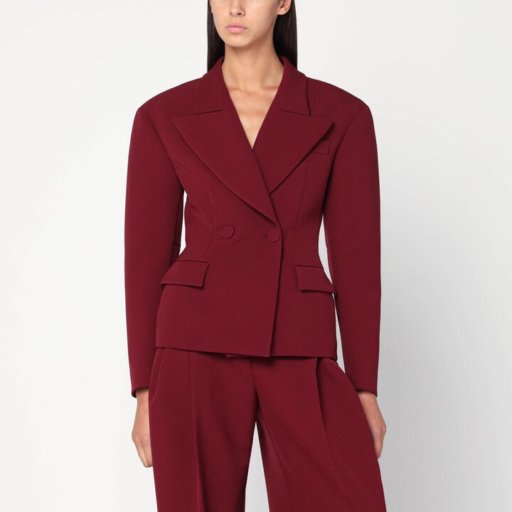 The Andamane Burgundy Single-Breasted Jacket