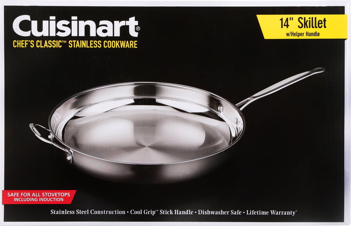 Cuisinart Chef'S Classic Stainless Steel 14" Open Skillet W/Helper Handle