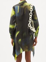 Thumbnail for your product : Marques Almeida Asymmetric Abstract-print Cotton-poplin Shirtdress - Black Multi