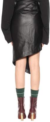 Vetements Asymmetric leather skirt