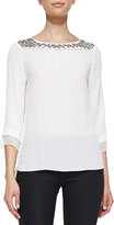 Thumbnail for your product : Rebecca Taylor span class="product-displayname"]Bead-Neck Top[/span]