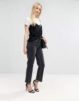 Thumbnail for your product : ASOS High Waist Straight Leg Jeans In Washed Black