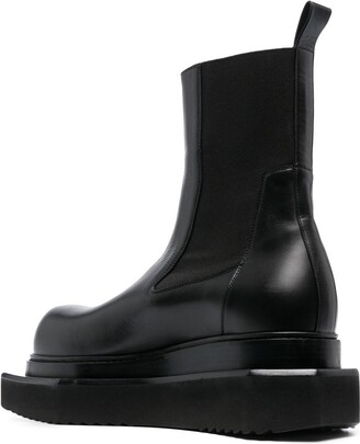 Rick Owens Black Beatle Turbo Cyclops Leather Chelsea Boots