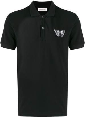 Alexander McQueen embroidered butterfly polo shirt