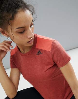 adidas Mesh Back Prime Tee In Coral
