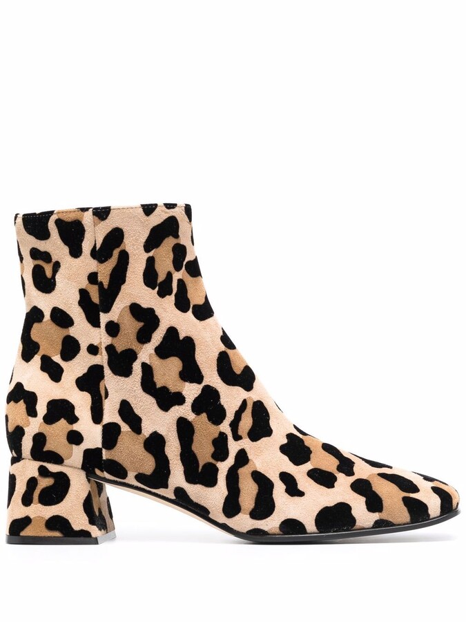 Klassische Damen Stiefeletten Ankle Boots Leo Print Booties Zipper 825640 Trendy 