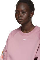 Thumbnail for your product : Off-White Off White SSENSE Exclusive Pink Diagonal Cherry Crop Sweatshirt