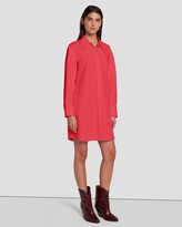 Thumbnail for your product : 7 For All Mankind Scalloped Shirt Dress in Geranium