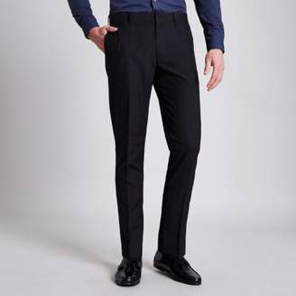 River Island Navy check print skinny fit suit pants