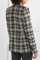 Thumbnail for your product : Veronica Beard Miller Dickey Double-breasted Crystal-embellished Checked Tweed Blazer - Black