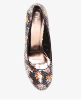 Thumbnail for your product : Forever 21 Sequined Floral Platform Pumps