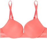 Thumbnail for your product : Calvin Klein Underwear Sculpted Demi Lift Stretch-jersey And Mesh Underwired Bra - Coral