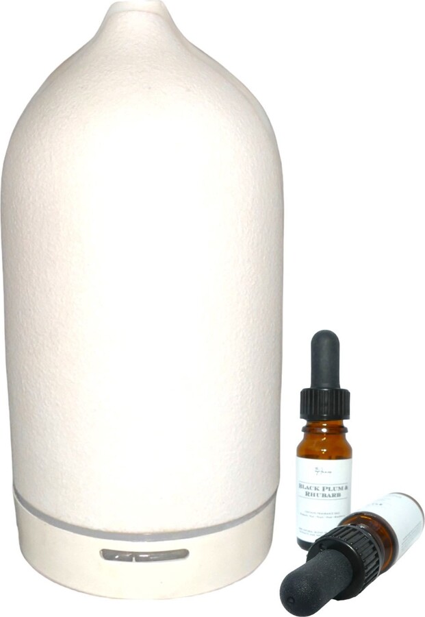 The Annex Accessories White Ceramic Electric Diffuser & Black Plum