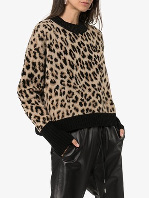 Moncler Leopard-Print Knitted Jumper