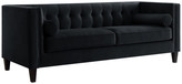Thumbnail for your product : INSPIRED HOME Branwen Velvet Button Tufted Sofa, Square Arms Tapered Leg, Black