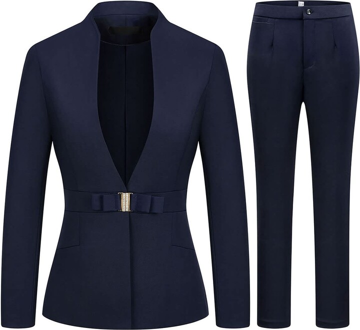 MODFUL Women's Business Pant Suit Set 2 Piece Slim Fit Blazer Jacket