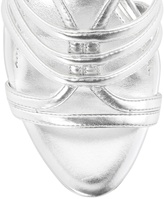 Thumbnail for your product : White House Black Market Silver Strappy Mid Heels