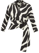 Thumbnail for your product : Elzinga - Zebra-jacquard Wrap Top - Black White